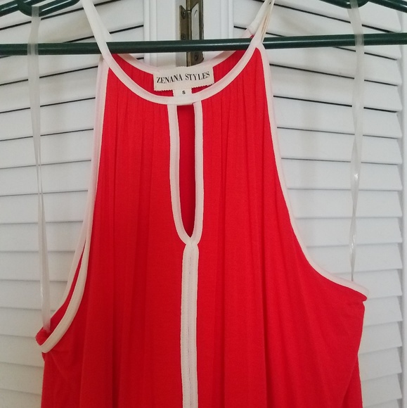 Red spaghetti strap tank - Picture 2 of 3